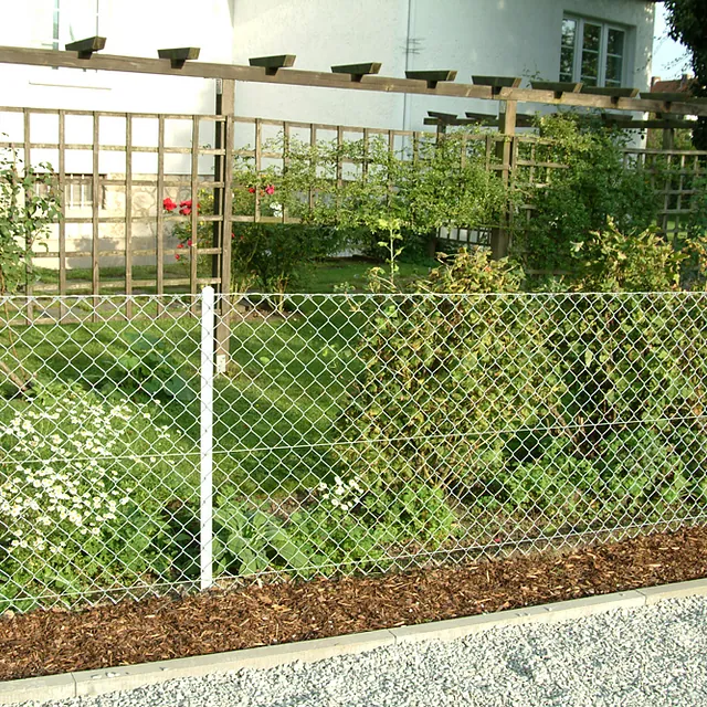 Maschendrahtzaun T-Eisen weiß