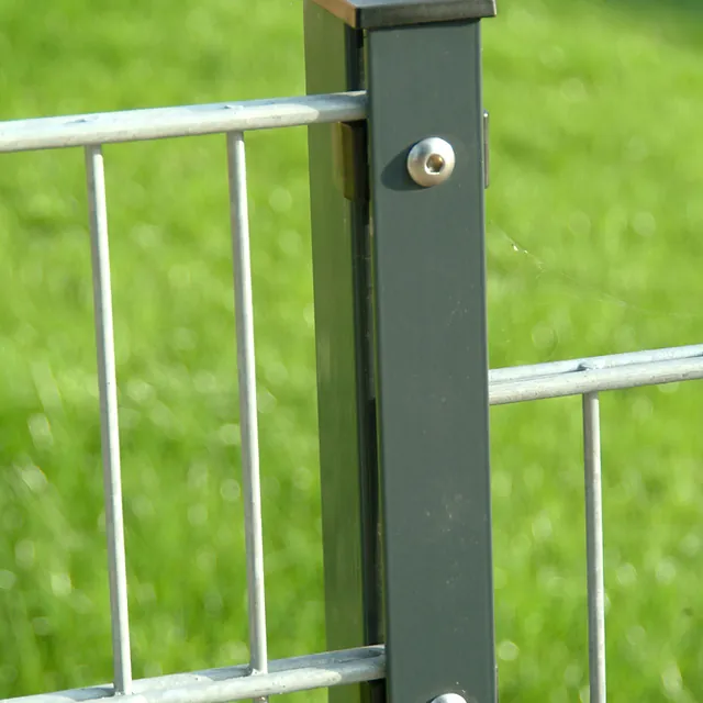 Doppelstabmatte verzinkt Pfosten mit Abdeckleiste anthrazit