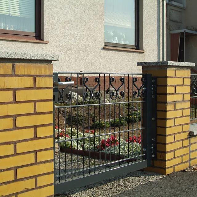 Schmuckzaun Herz Schnörkel anthrazit